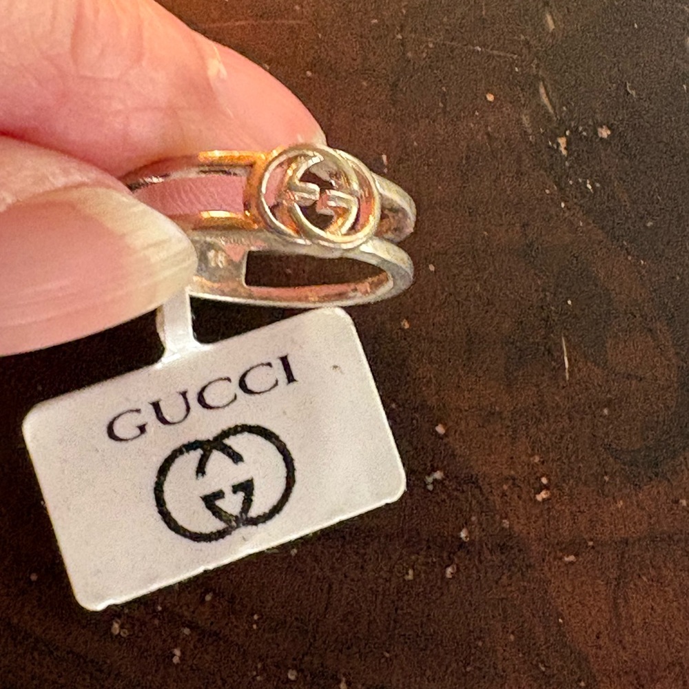Gucci ring silver tone new with tags size US 7